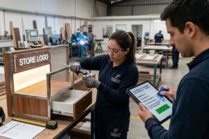 Producción en taller de soluciones a medida para espacio comercial