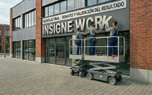 Instalación de letras corpóreas en fachada comercial