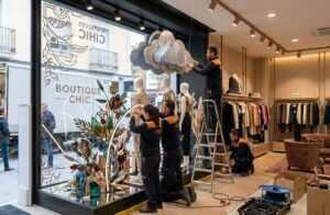 Montaje final en tienda de elementos comerciales personalizados