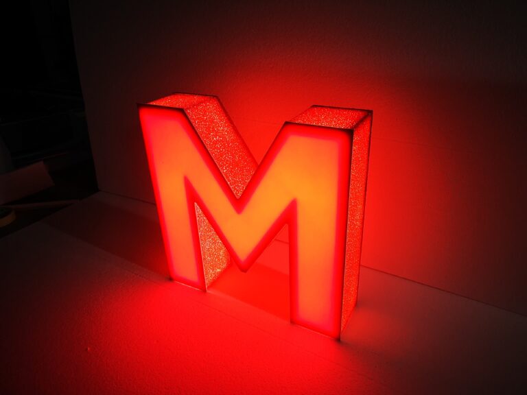 Letras corpórea con iluminación LED